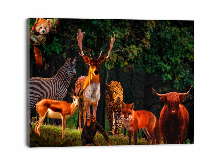 Brown Animal Group Painting 
