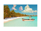 Coconut Trees and Boat Painting artwork preview