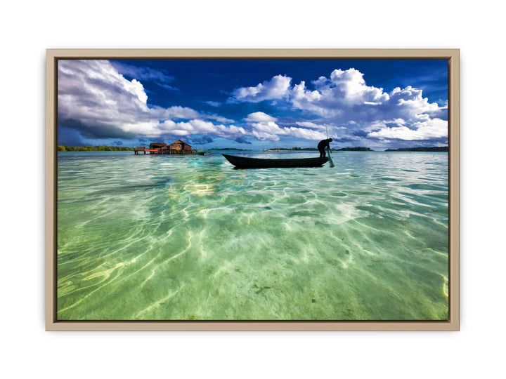 Fishing Man Boat Painting 