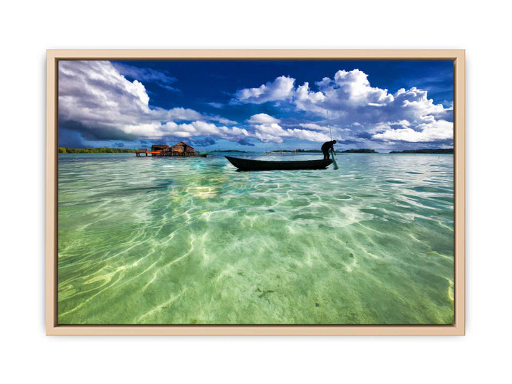 Fishing Man Boat Painting 
