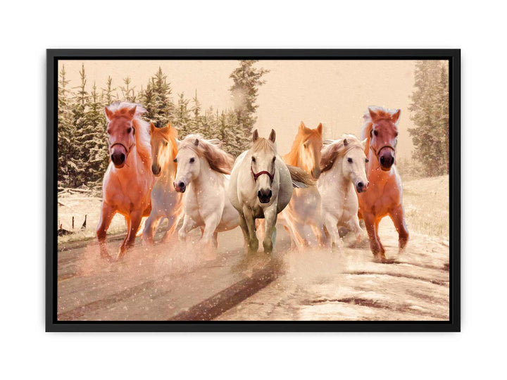 Lucky Seven Horses Painting 