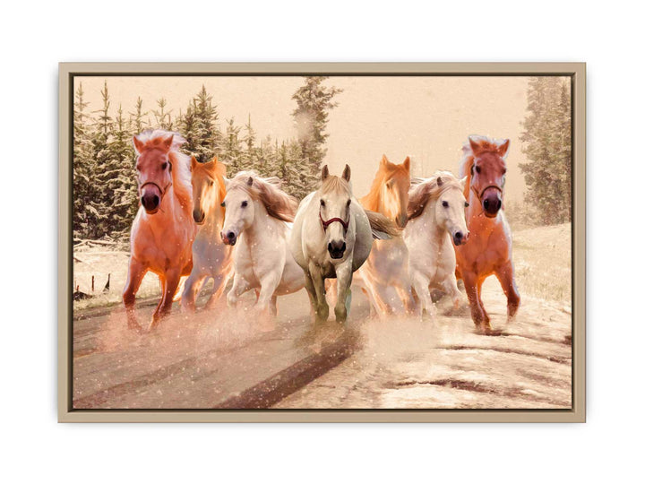 Lucky Seven Horses Painting 