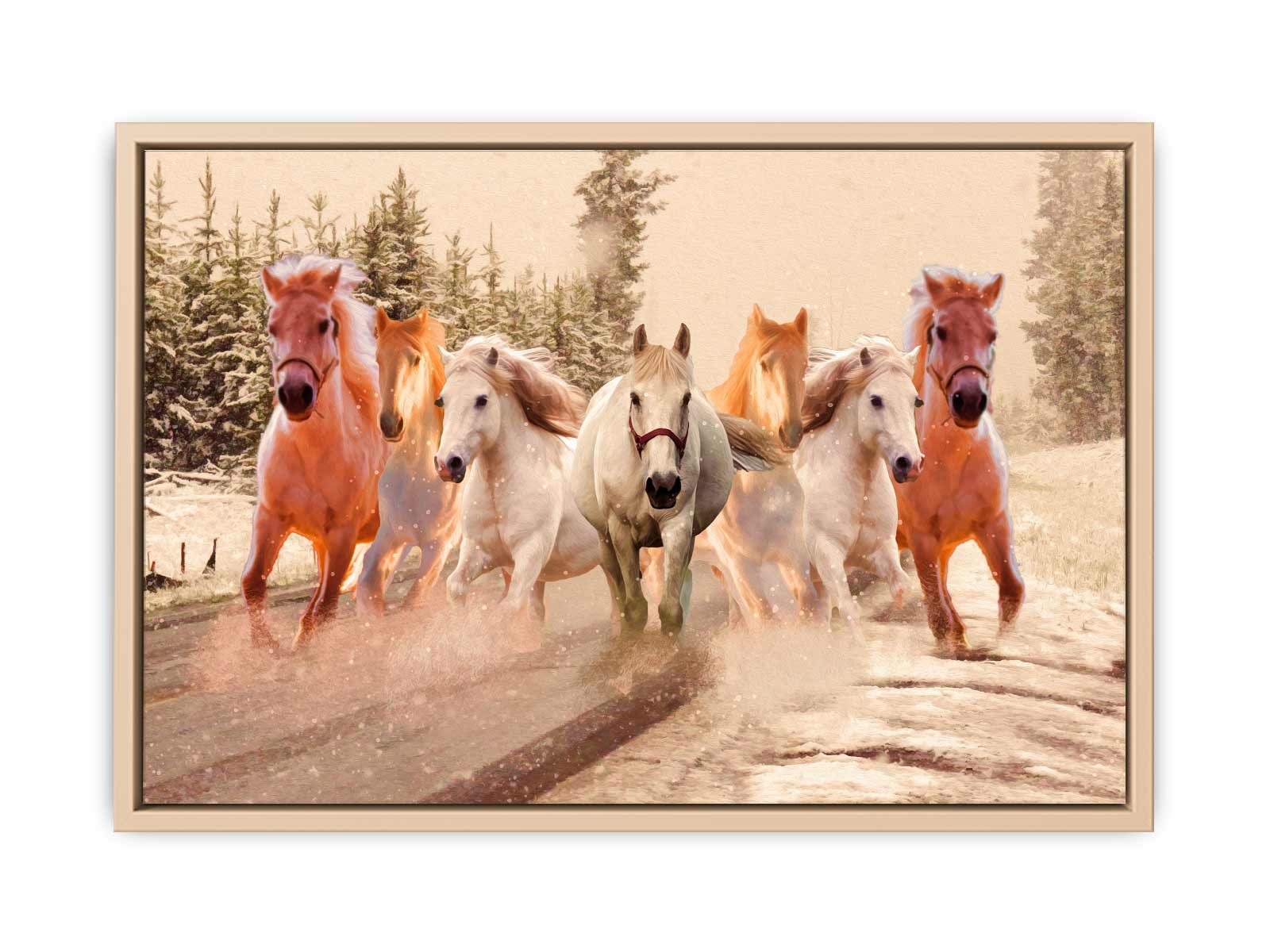 Lucky Seven Horses Painting 