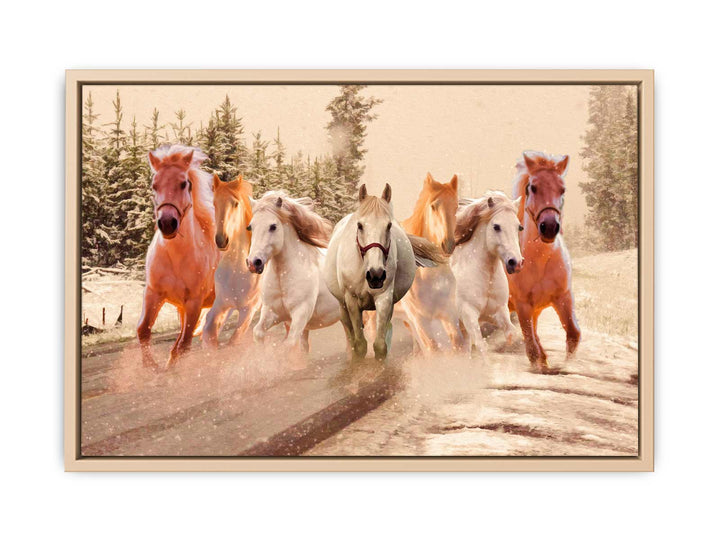 Lucky Seven Horses Painting 