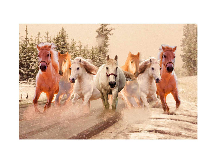 Lucky Seven Horses Painting