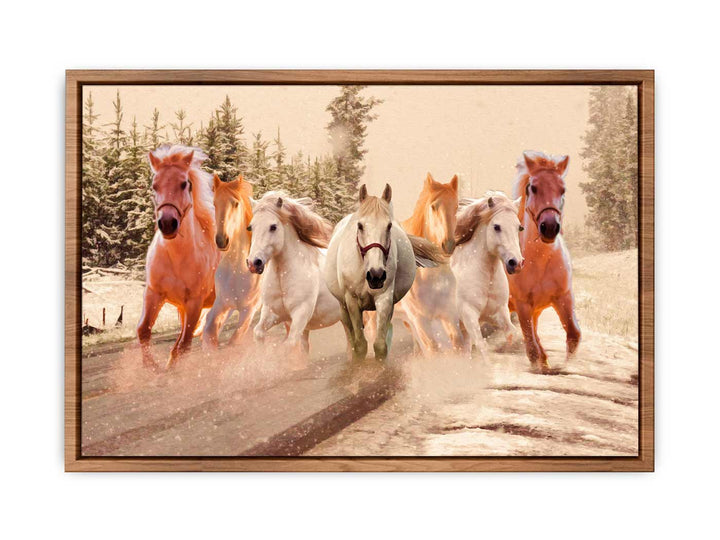 Lucky Seven Horses Painting 