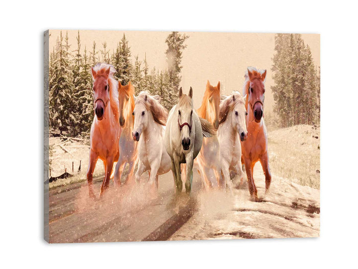 Lucky Seven Horses Painting 