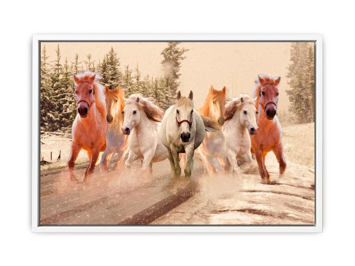 Lucky Seven Horses Painting 