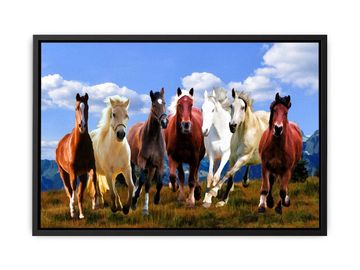 Seven Running Horse Painting 