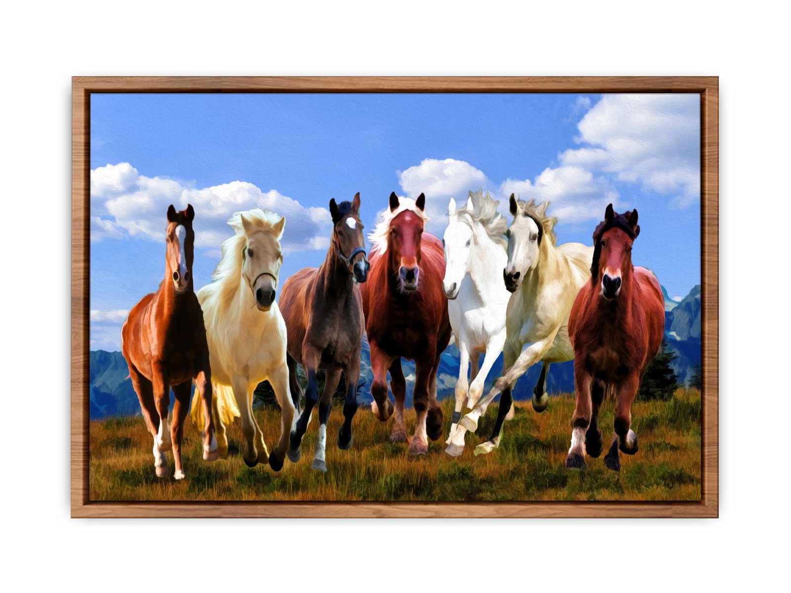 Seven Running Horse Painting 