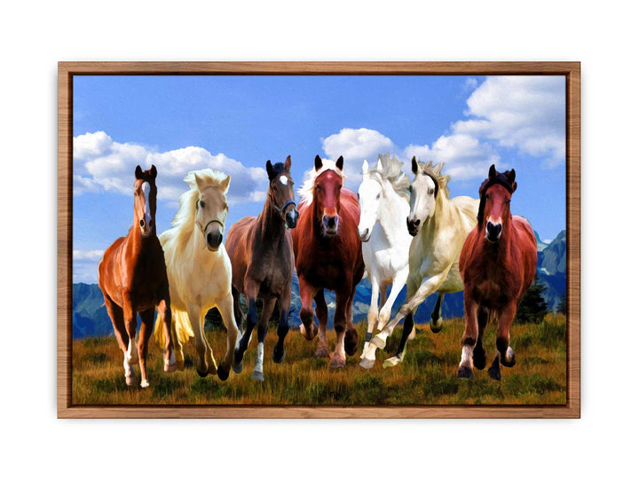 Seven Running Horse Painting 