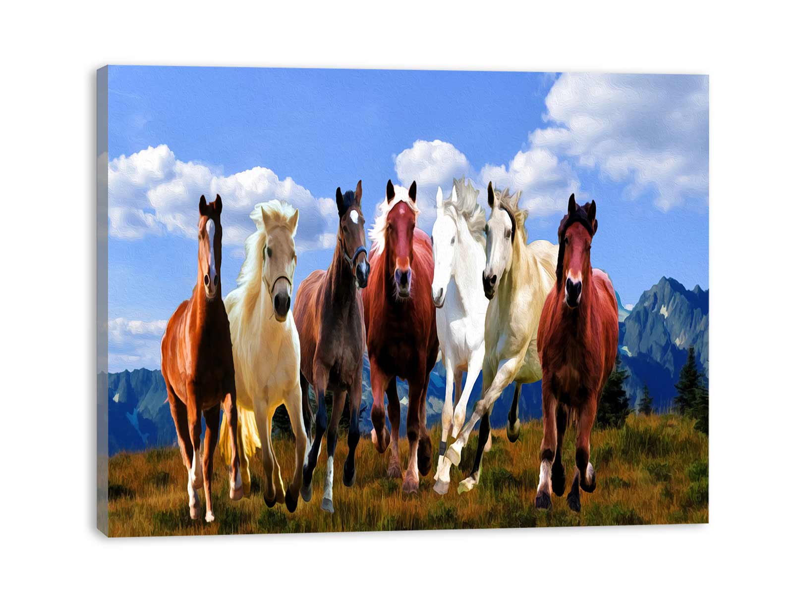 Seven Running Horse Painting 