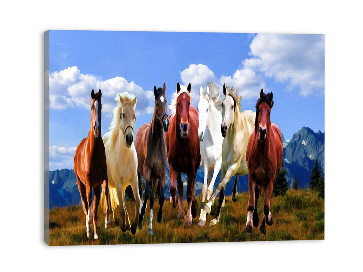 Seven Running Horse Painting 