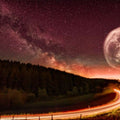 Road to Moon  & Galaxy Painting