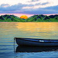 Mountain Lake Sunrise Painting