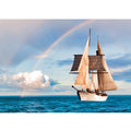 Sailing Ship Rainbow Painting 