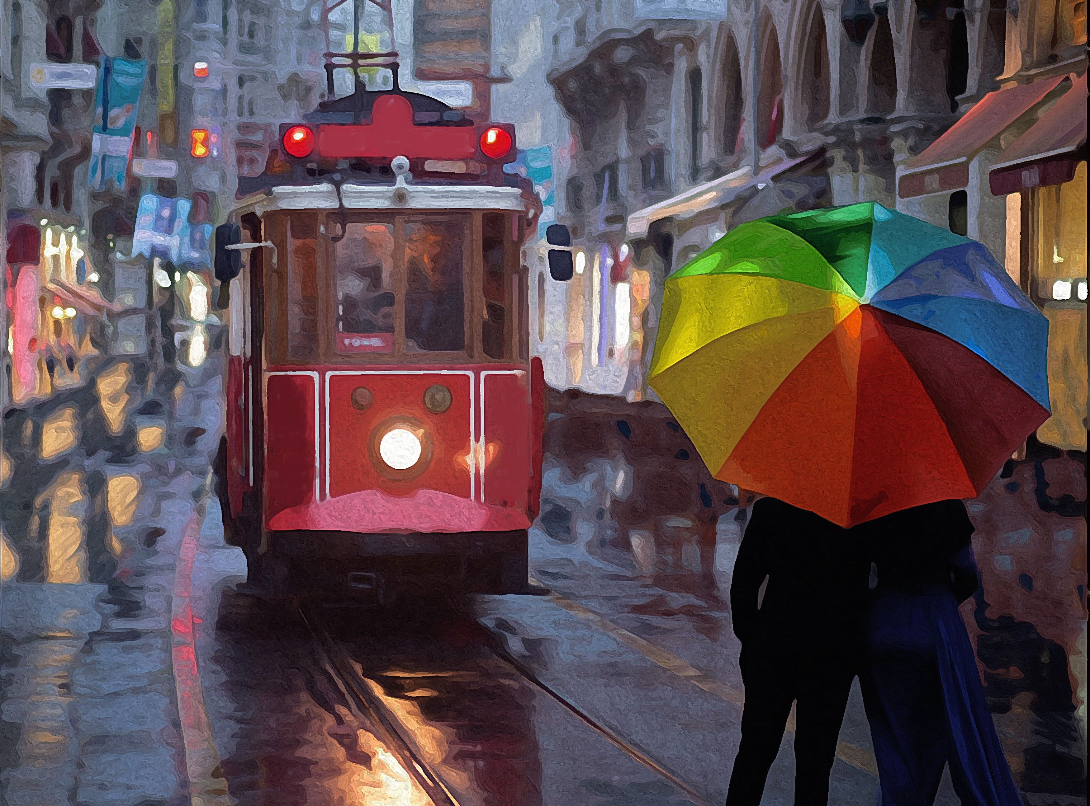 Street Tram Painting 