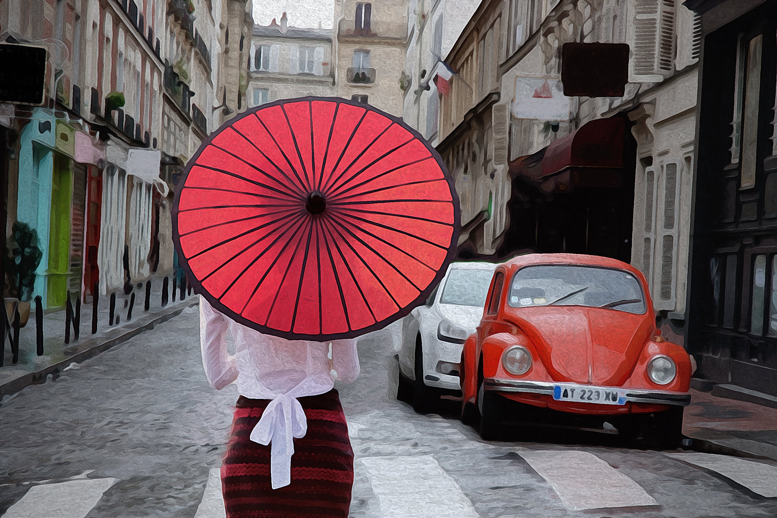 Car Umbrella Painting 