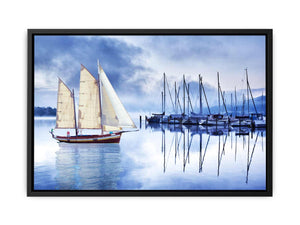 Sailing Ship Blue Painting 