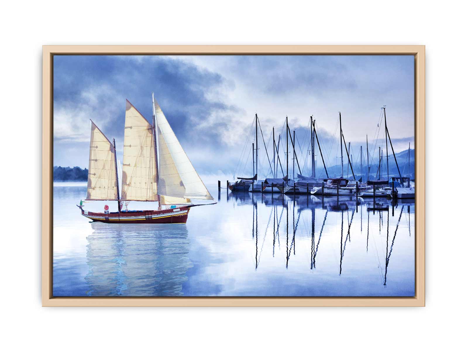 Sailing Ship Blue Painting 