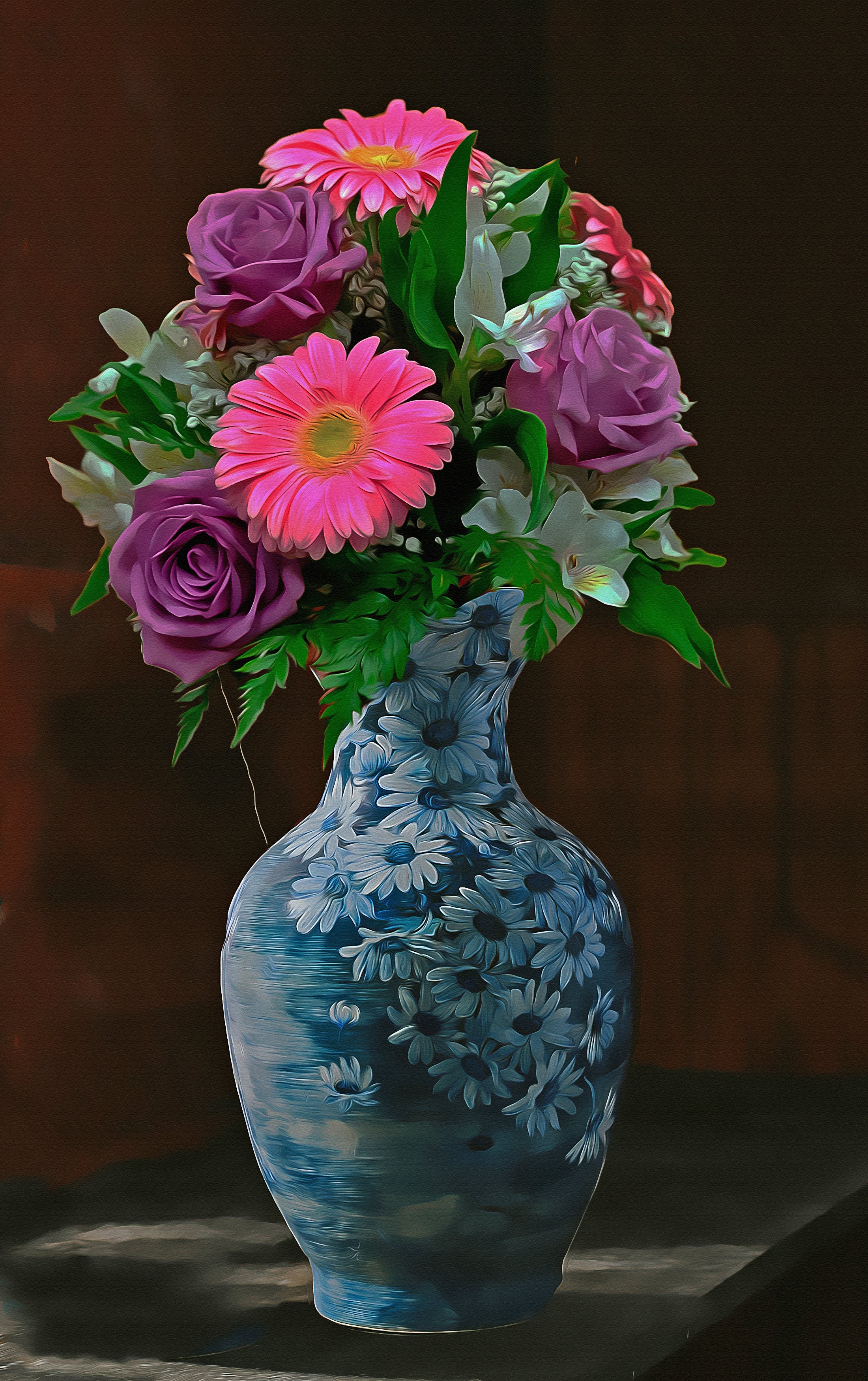Flower Vase Art Painting