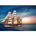 Sailing Ship Sunset Painting 