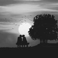Couple Sunset Painting
