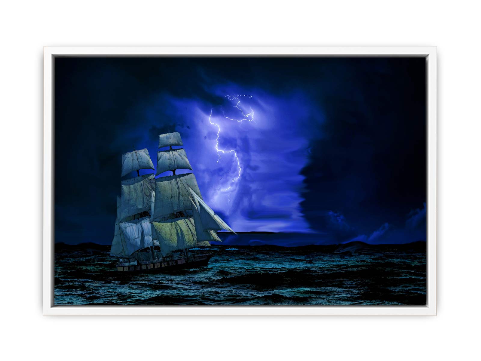 Sailing Ship Lightning Painting 
