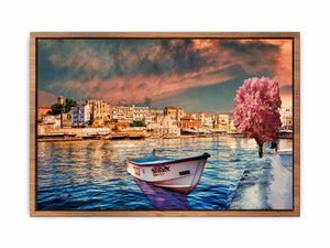 Pink Tree  Boat Painting 