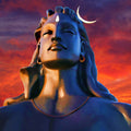 Adiyogi Shiva Red Painting