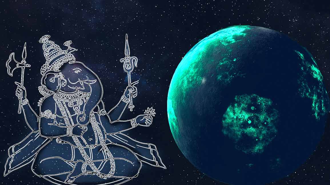 Ganesha Moon Painting