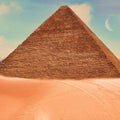 Brown Pyramid Moon Painting