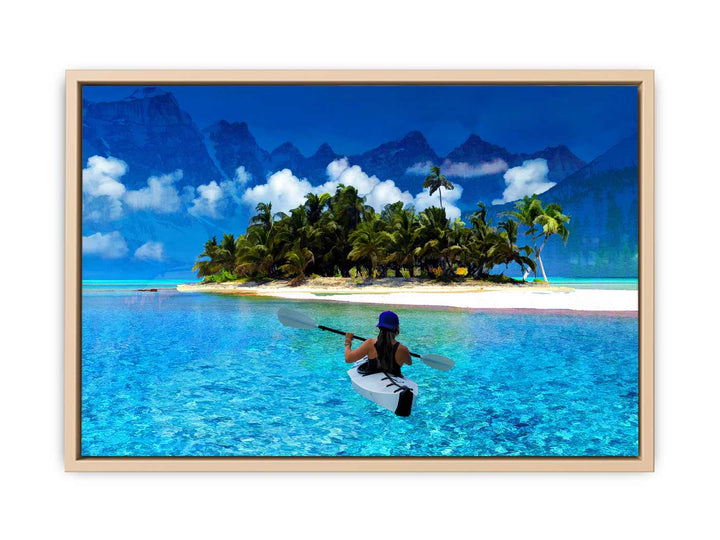 Women Mountain Boat Painting 