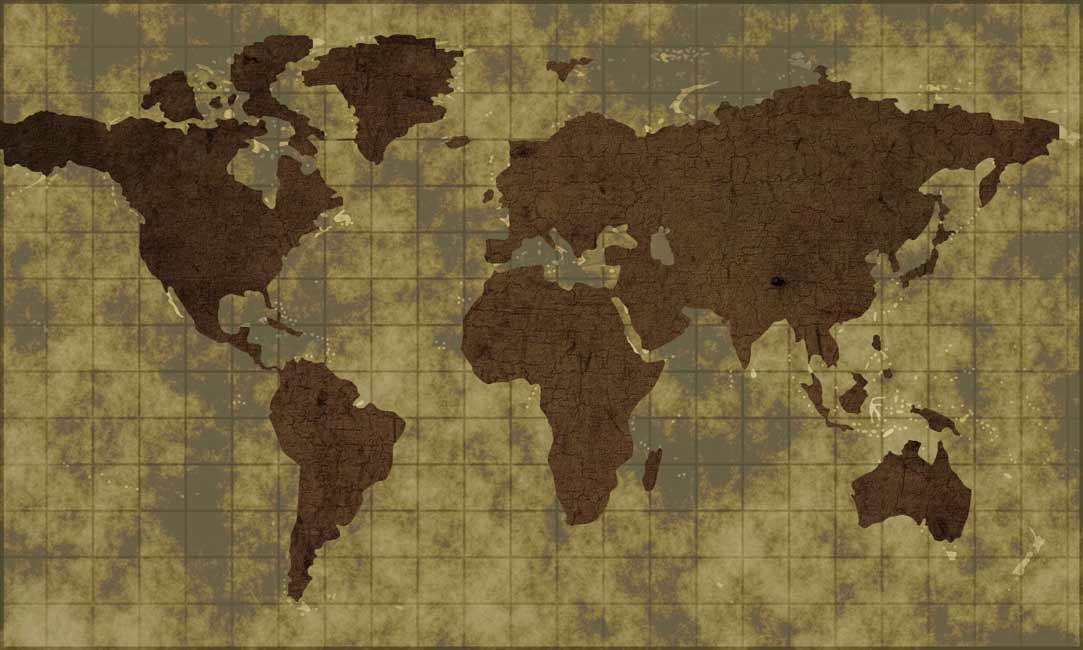 Worldmap Green Painting