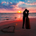 Kiss on beach Couple love  Painting