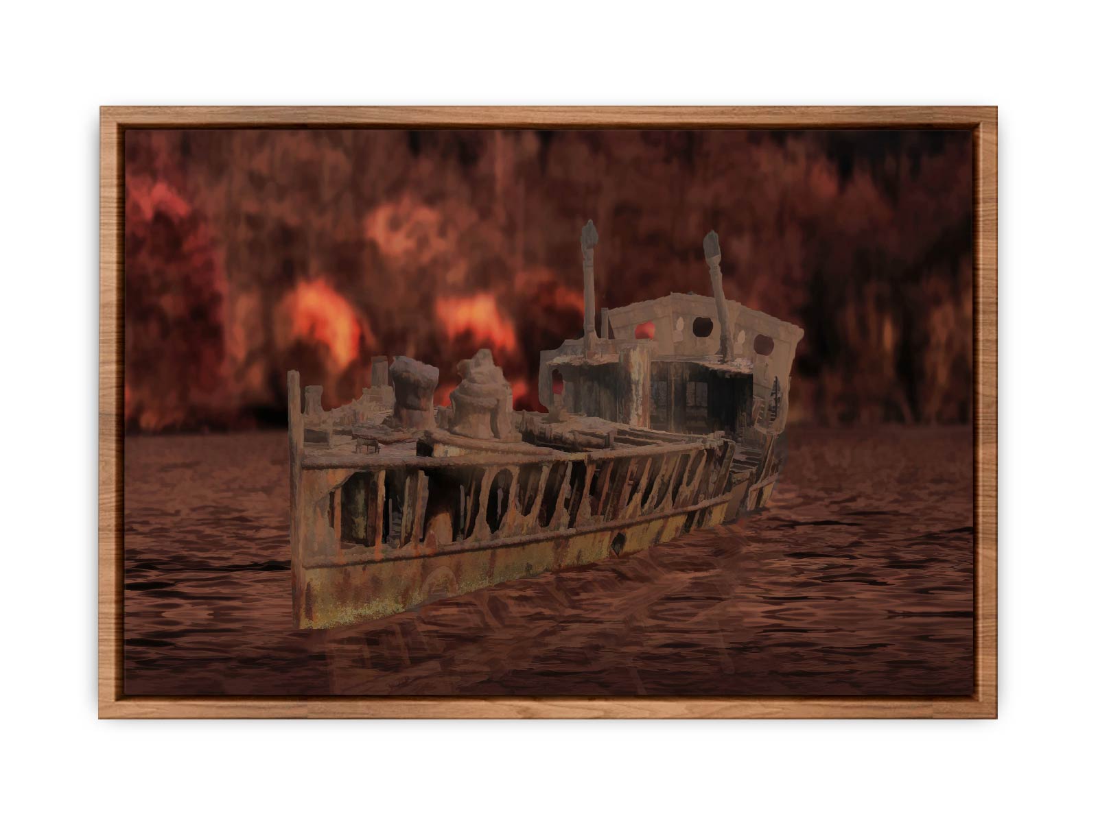 Vintage Boat Painting 
