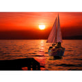 Boat in Sea  Sunset Painting 