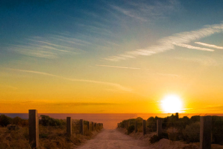  Path to sea Sunrise Painting