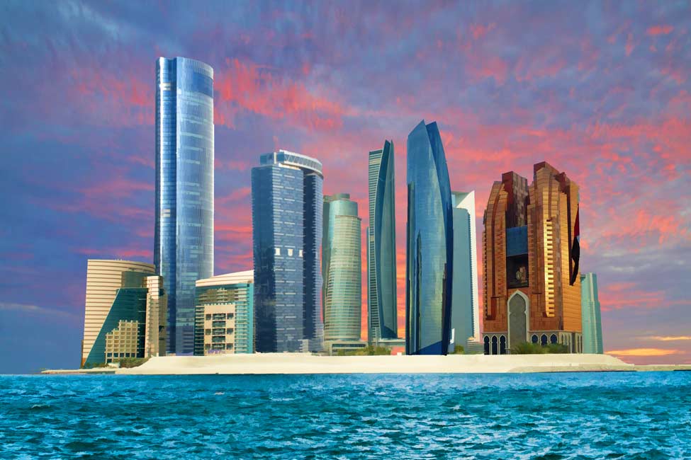 Abu Dhabi Skyline Painting