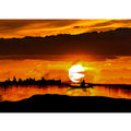 Sea Sunrise Boat Painting 