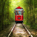 Tree Tunnel Tram Painting
