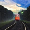 Vinatge train In forest  Painting