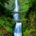  Waterfall Bridge Vertical Painting 