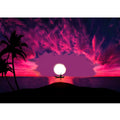 Sunset River and Boat Painting 