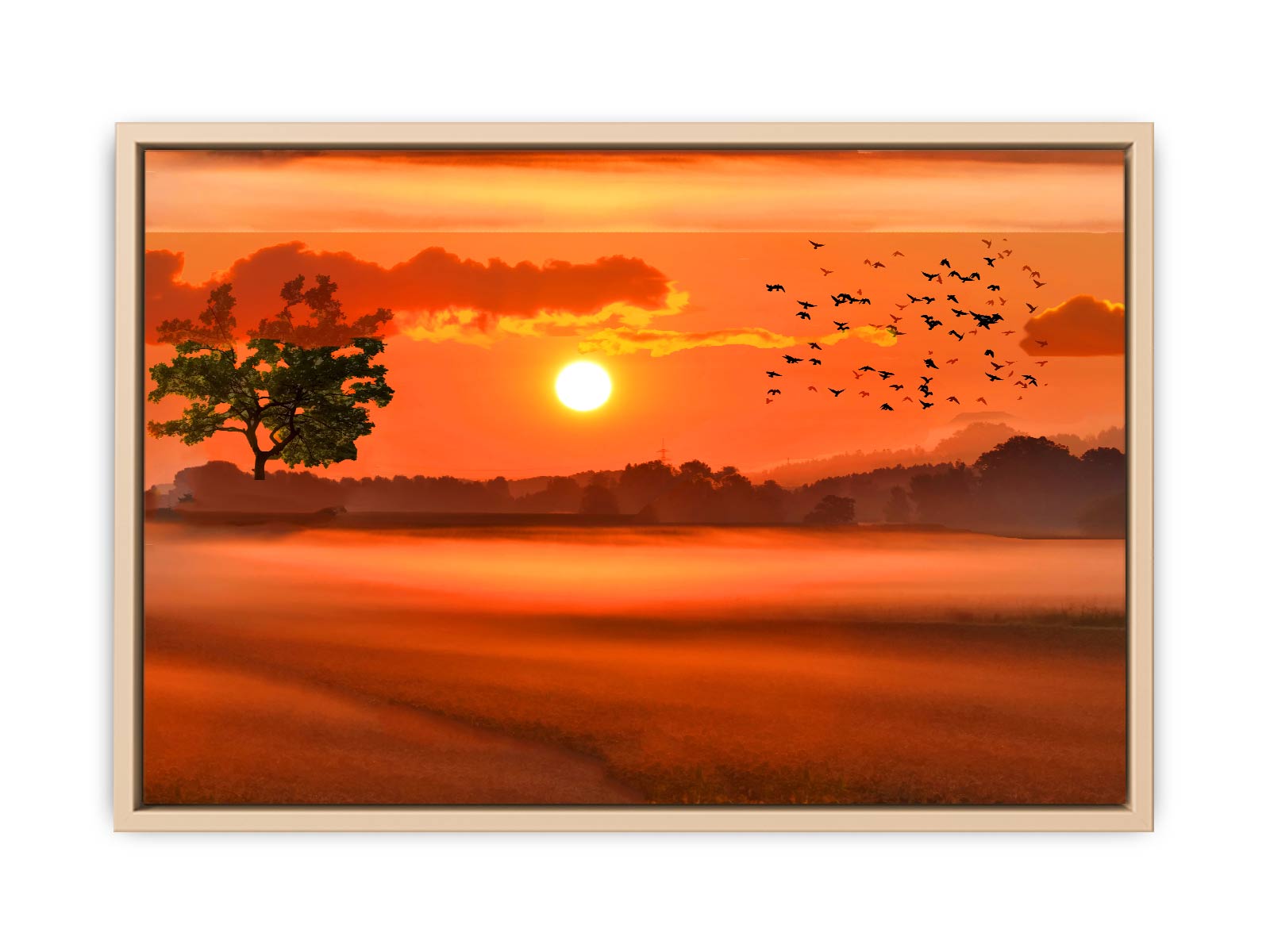 Sunset Brids Painting 
