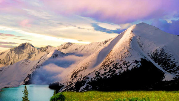 Mountains Snow Painting
