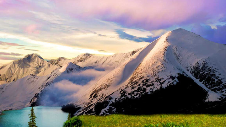 Mountains Snow Painting