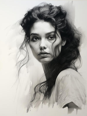 Charcoal Portrait Painting