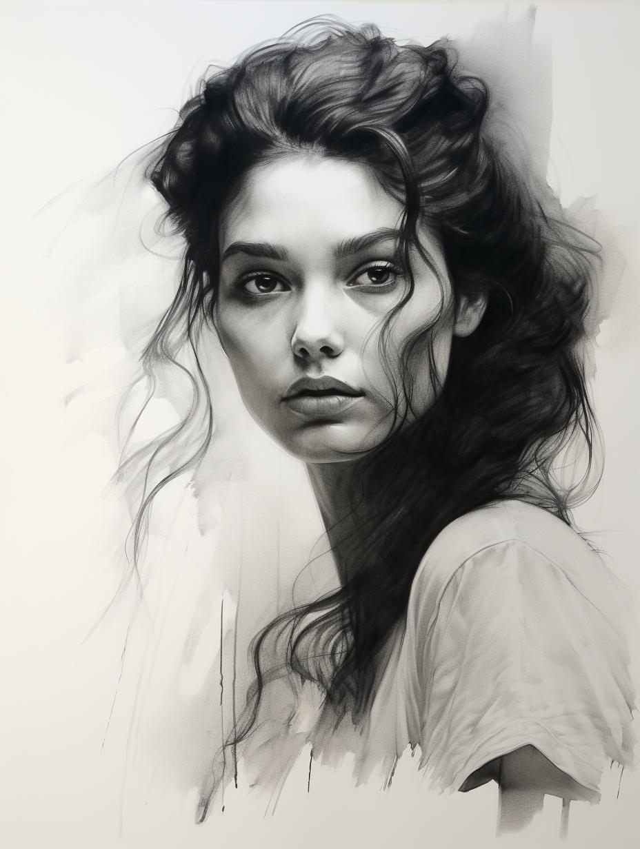 Charcoal Portrait Painting